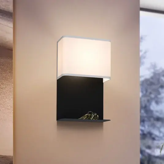 Akce LED nástěnné světlo Galdakao textil, černá/bílá