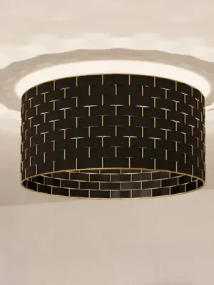Značkový Stropní svítidlo Marasales z textilu černá/mosaz