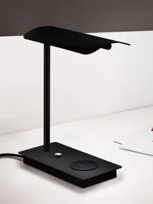 Autentický LED stolní lampa Arenaza, stmívatelná, QI, černá