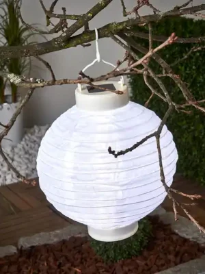 Hit Sezóny LED solární lampion Jerrit 20 cm, bílý