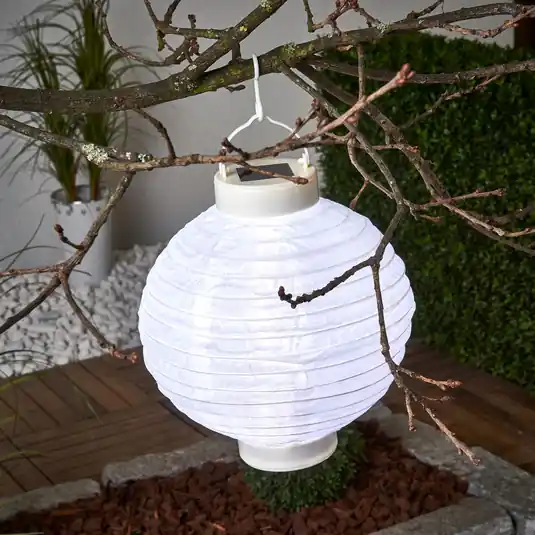 Hit Sezóny LED solární lampion Jerrit 20 cm, bílý