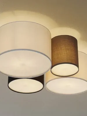Aktuální Stropní světlo Hotel se čtyřmi textilními stínidly