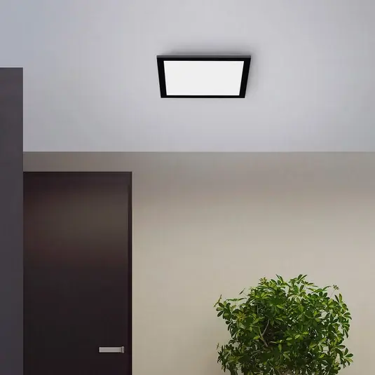 LED stropní světlo Flat, CCT, černá, 29 x 29 cm Akční Nabídka