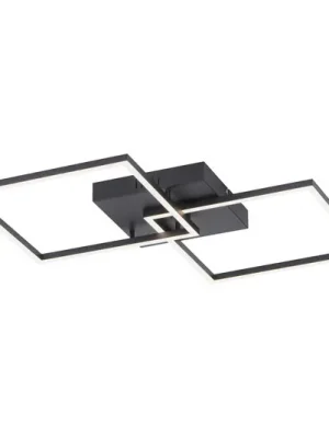 LED stropní svítidlo Iven, stmívatelné, černé, 53 x 53 cm Expresní Doručení