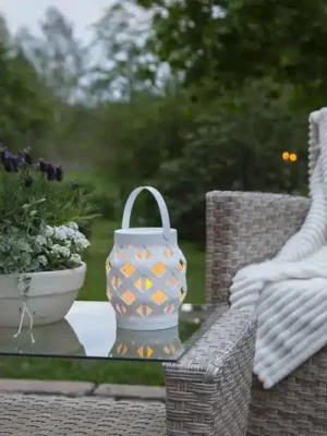 LED lucerna Flame Lantern, bílá, výška 16 cm Přímo Od Výrobce