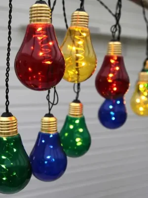 Glow LED světelný řetěz s 10 barevnými žárovkami Ověřený
