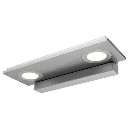 Dvouzdrojové LED nástěnné světlo Pano, metalická Časově Omezené