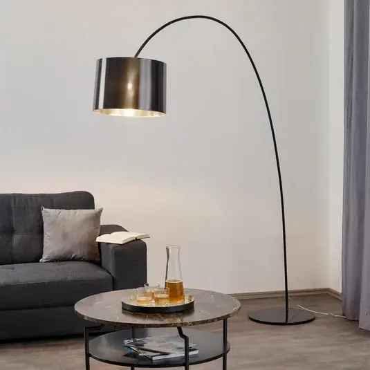 Oblíbený Helestra oblouková lampa Roxx, černá