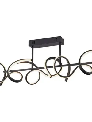 Stropní svítidlo LED Curls, černé, kovové, délka 82 cm, stmívatelné Akční Nabídka