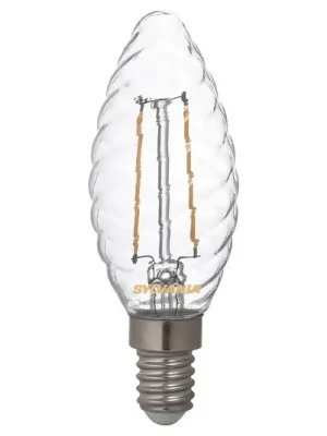 Levný LED svíčka E14 ToLEDo 2,5W 827 čirá, kroucená