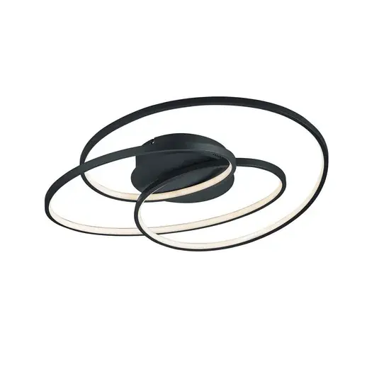 LED stropní světlo Gale, 60 cm, černá matná Levný