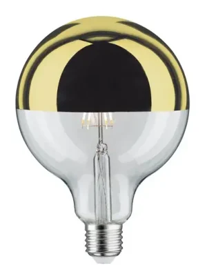 Víkendová Akce LED žárovka E27 G125 827 6,5W Head mirror zlatá