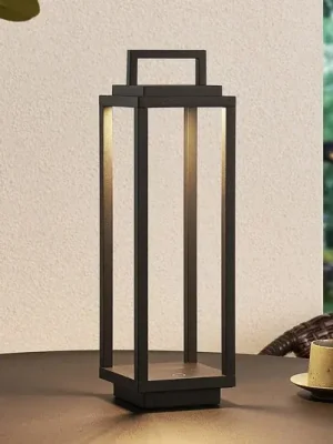 Venkovní světlo Lucande LED Mirina, černé, dobíjecí baterie, dotykový Tovární Cena