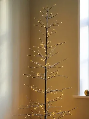 LED stromek Isaac výška 210 cm hnědý, bílý zasněžený Akční Nabídka