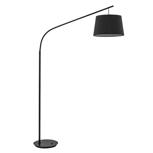 Oblouková lampa Daddy, textilní stínidlo, černá Oblíbený