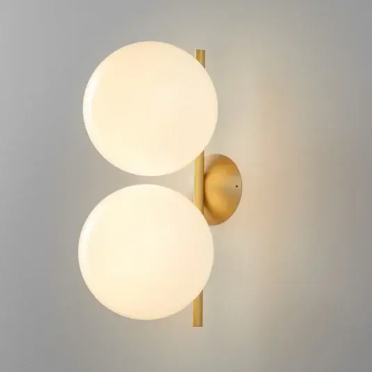 Levný FLOS IC C/W1 Double nástěnné světlo mosazné Ø 20 cm