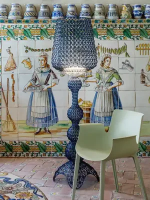 Kartell Kabuki - LED stojací lampa, světle modrá Akce