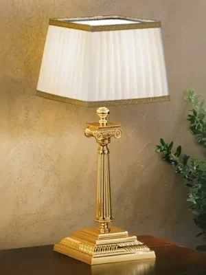 Víkendová Akce Stolní lampa Sarafine, bílá/zlatá, stínidlo na lampu Pongé, výška 41 cm