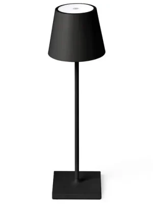 Hit Sezóny LED stolní lampa Toc s USB nabíječkou, IP54, černá