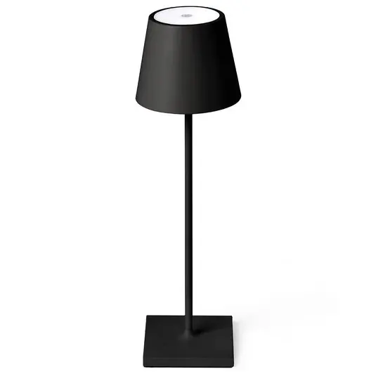 Hit Sezóny LED stolní lampa Toc s USB nabíječkou, IP54, černá