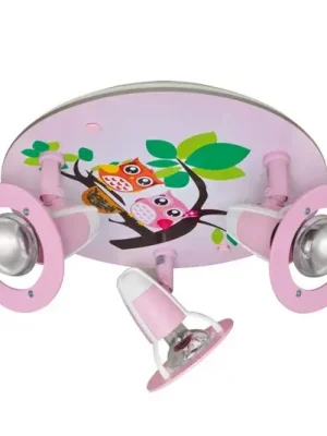 Dětské stropní svítidlo Sova, růžová Must-Have