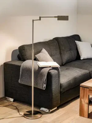 Danuta nastavitelná stojací lampa LED, nikl matný Víkendová Akce
