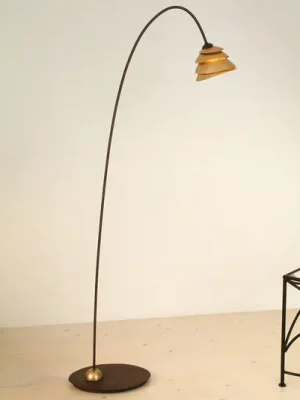 Stojací lampa Snail, 1 zdroj, hnědo-zlatá Novinka