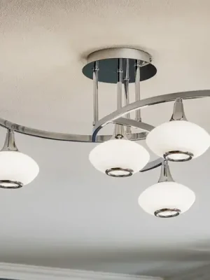 Stropní svítidlo Lia, 4 světla, barva chrom, sklo/kov Expresní Doručení