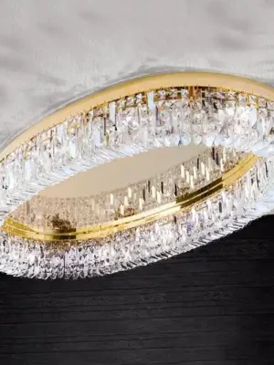 Oválné prémiové stropní světlo Ring s krystaly Aktuální