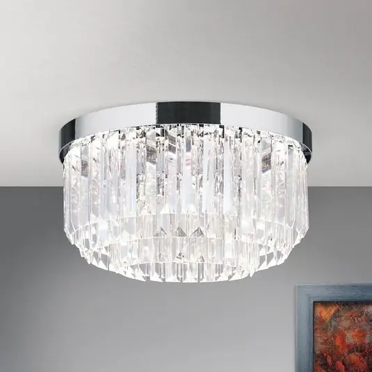 LED stropní svítidlo Prism, chrom, Ø 35 cm Sezónní Sleva