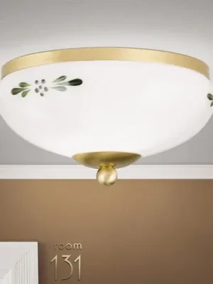 Sezónní Sleva Stropní světlo Landhaus mosaz opálová Ø 21 cm