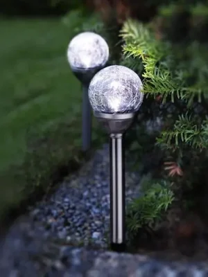 LED solární tyče se dvěma koulemi 2ks Levný