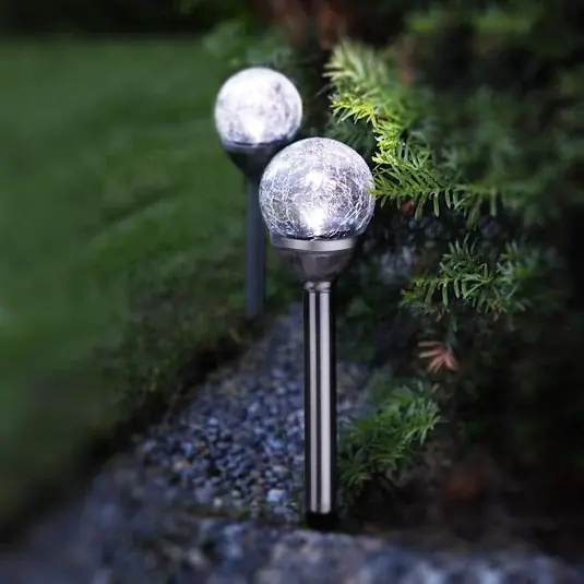 LED solární tyče se dvěma koulemi 2ks Levný