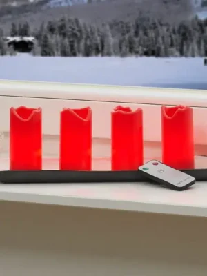 4 ks Candle LED svíčky dálkový ovladač červená Rychlé Dodání