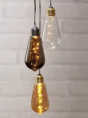 Pouze Dnes Vintage LED světlo Glow s časovačem, kouřová