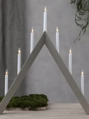 Šípový svícen, špičatý, 7 plamenů, šedý Jen Po Omezenou Doba