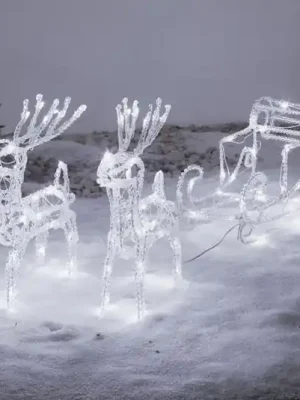 Top Prodej Šumivé LED venkovní dekorace sob se saněmi