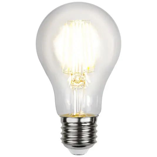 Dokud Zásoby Vydrží LED žárovka E27, 3,5W A60, čirá AC/DC 12-24V 2700K