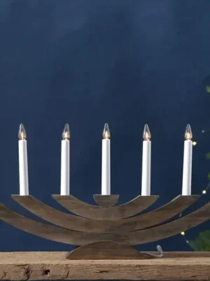 Bezpečná Platba Navida, světlo do okna, dřevo, 7 žárovek, hnědá