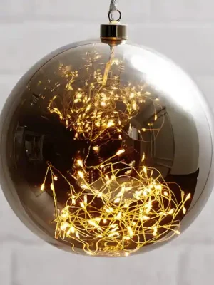 Nejprodávanější Glow LED dekorační koule ze skla, Ø 20 cm šedá