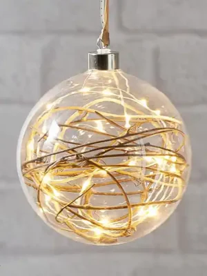 Top Prodej Glow LED dekorační koule čirá, ratan Ø 15 cm