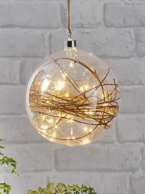 Glow LED dekorační koule čirá, ratan Ø 20 cm Akce