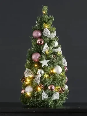 Akční Cena Noel LED kužel se stříbro/růžovou dekorací