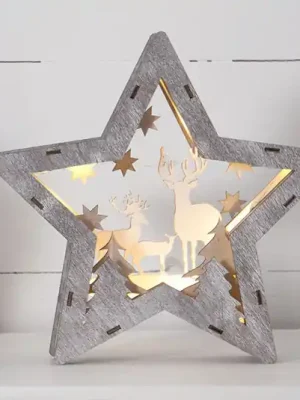 Hit Sezóny Fauna LED dekorativní světlo ze dřeva, výška 24 cm