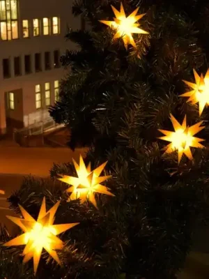 LED světelná girlanda s 9 hvězdami pro venkovní použití, žlutá Cenová Bomba
