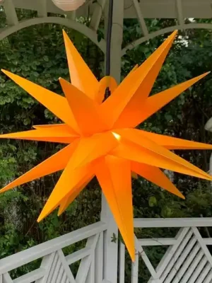 Dekorační hvězda venkovní, 18cípá, Ø 40 cm žlutá Rychlé Dodání