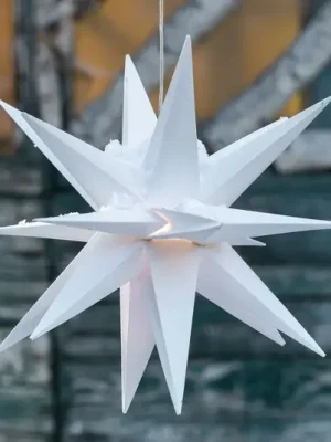 LED dekorační hvězda, 18cípá hvězda, Ø 25 cm, bílá Oblíbený