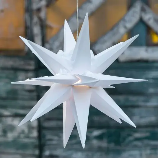 LED dekorační hvězda, 18cípá hvězda, Ø 25 cm, bílá Oblíbený