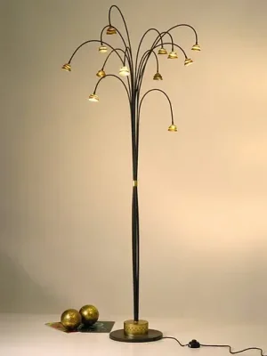 Stojací lampa LED Fontaine hnědá-zlatá Jen Po Omezenou Doba