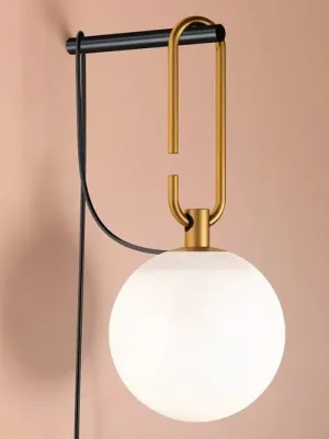 Dokud Zásoby Vydrží Artemide nástěnné světlo nh Wall, bílá, sklo, zástrčka, E14